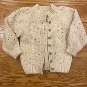 Rylee + Cru Tulip Cardigan Cream, 2-3Y
